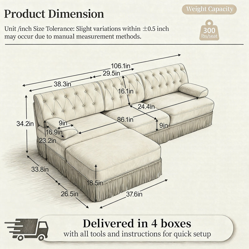 Canapé Chesterfield 3 places