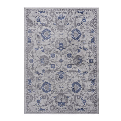 6 x 9 tapis en bleu / argent / style, sans perte de teinture, tache, convient à la chambre à coucher, au salon, au tapis de décoration de salle à manger, idéal pour le bureau à domicile,