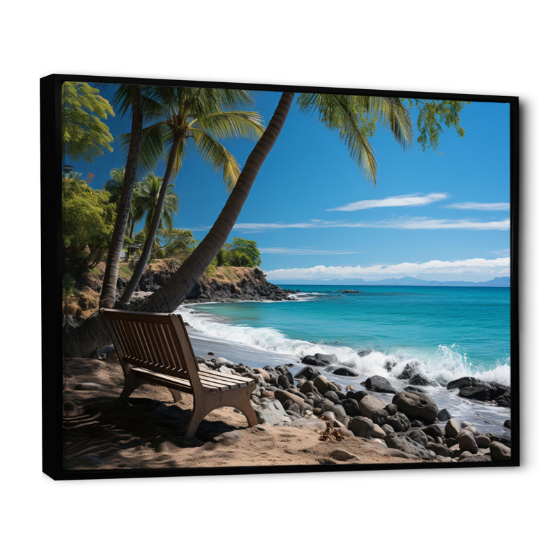 Caraibe Paradise Found I - impression, Cadre flottant noir, H 30 po x l 40 po x P 1,5 po