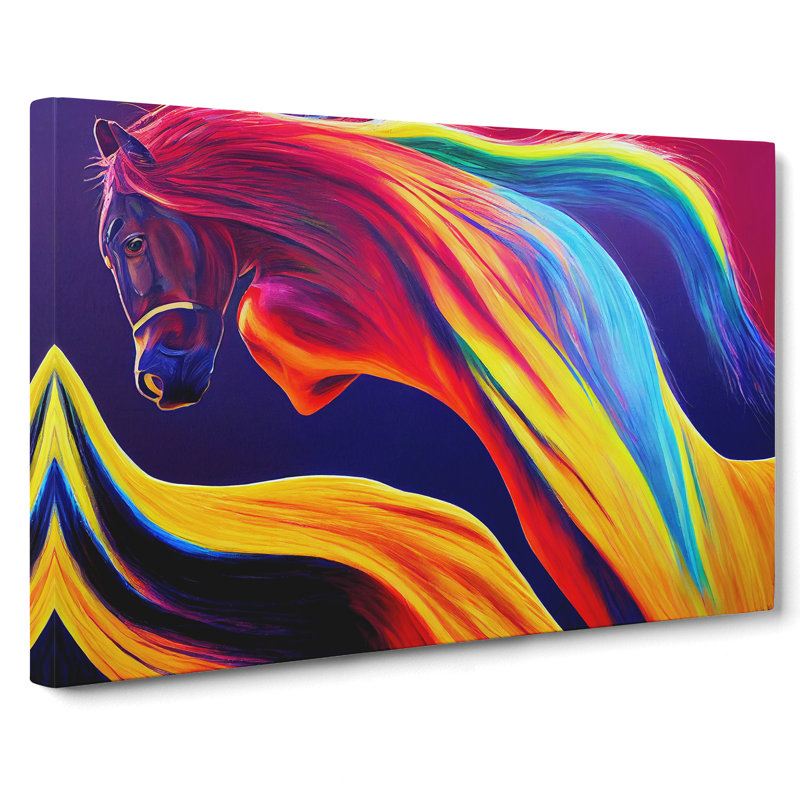 Painted Horse Abstract - Wrapped Canvas, 40cm H x 60cm W x 3cm D