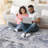 5X7 Grey/Denim Abstract Non-Shedding Area Rug For Living Room, Bedroom, Dining Room, Home Office - Stylish And Stain Resistant-397261854