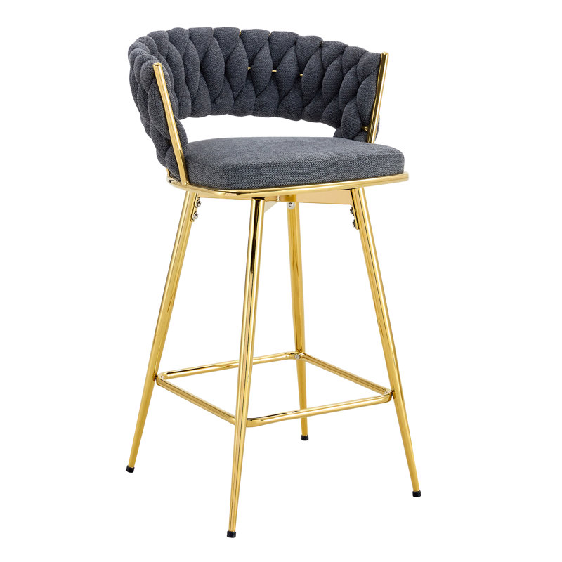 Chaise pivotante deux pièces avec siège souple et pieds en métal robustes, convient aux tables hautes de restaurant / bar et légère pour un déplacement facile