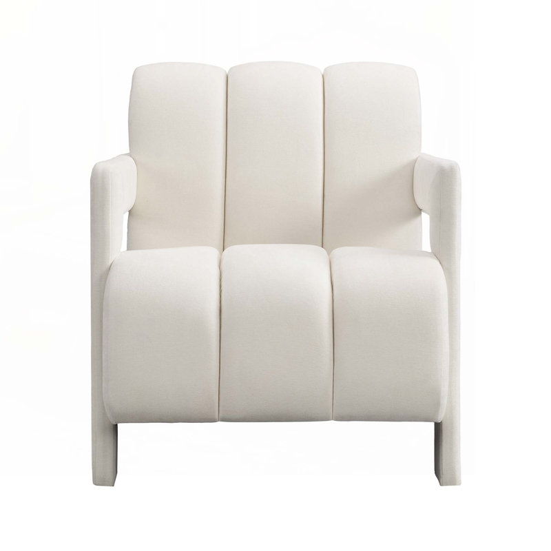 Fauteuil de loisir moderne 26,3 po, Polyester blanc