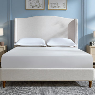 54" King/Queen Size Upholstered Wingback Bed With Headboard - Premium Textured Platform Bed, No Box Spring Needed​​