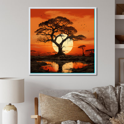«Sunset Silhouettes Of Baobab Tree I», reproduction sur toile