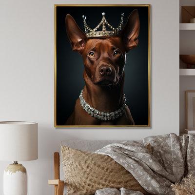 «Crowned Royal Pitcher Dog King» - art mural chien