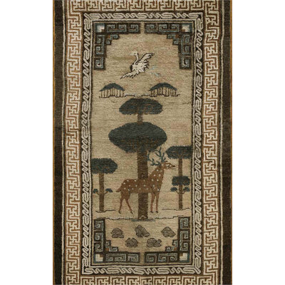Tapis Baotou à motif de grues chinoises et de rennes