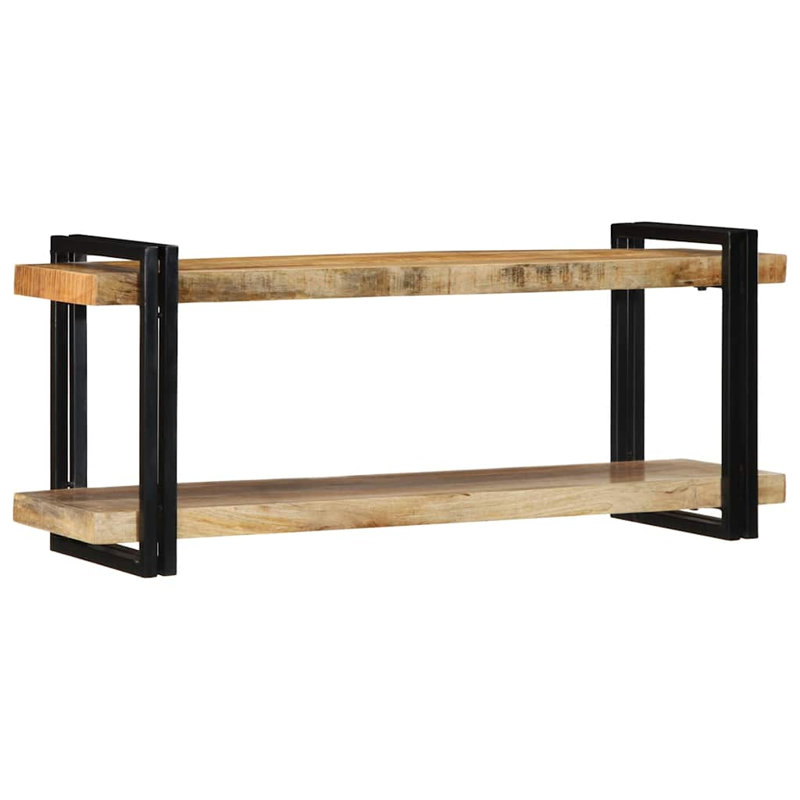 Solid Wood Media Shelves, 45cm H x 110cm W x 33cm D, Natural