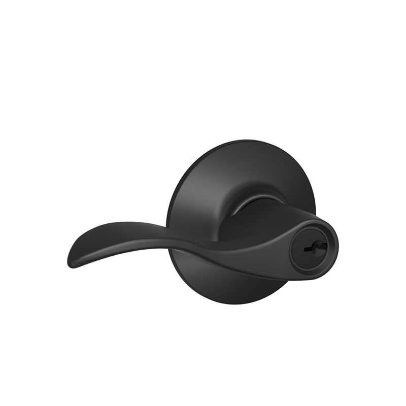 Verrou d'entrée à clé Accent, Noir mat