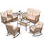 Mersin Wicker 6 - Person Patio Conversation Set with Cushions