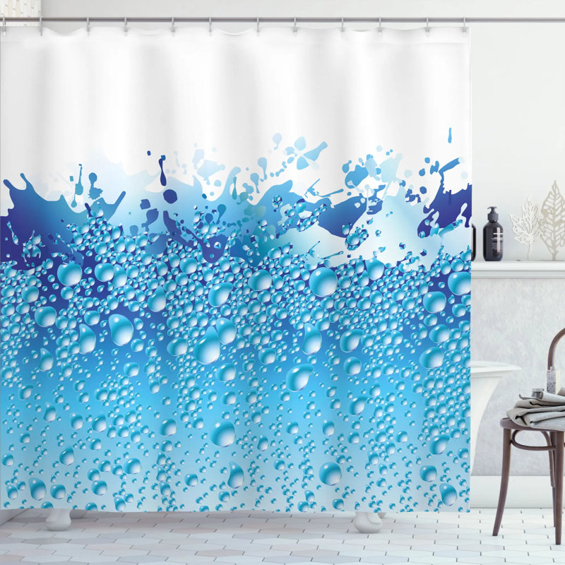 Ensemble de rideau de douche + crochets, H 70 po x l 69 po