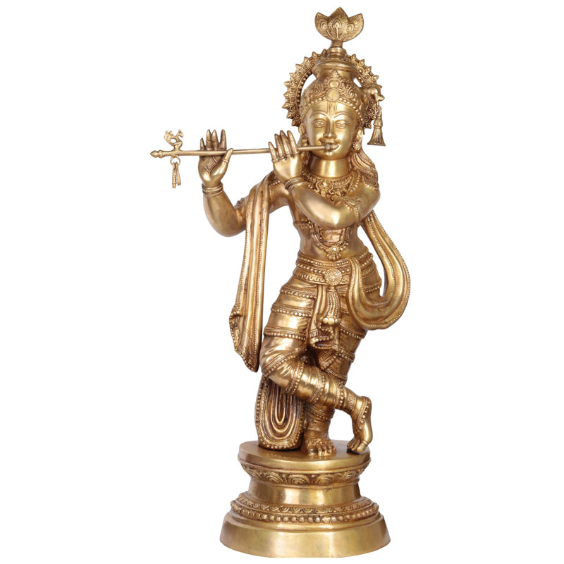 Grand Krishna jouant de la flûte