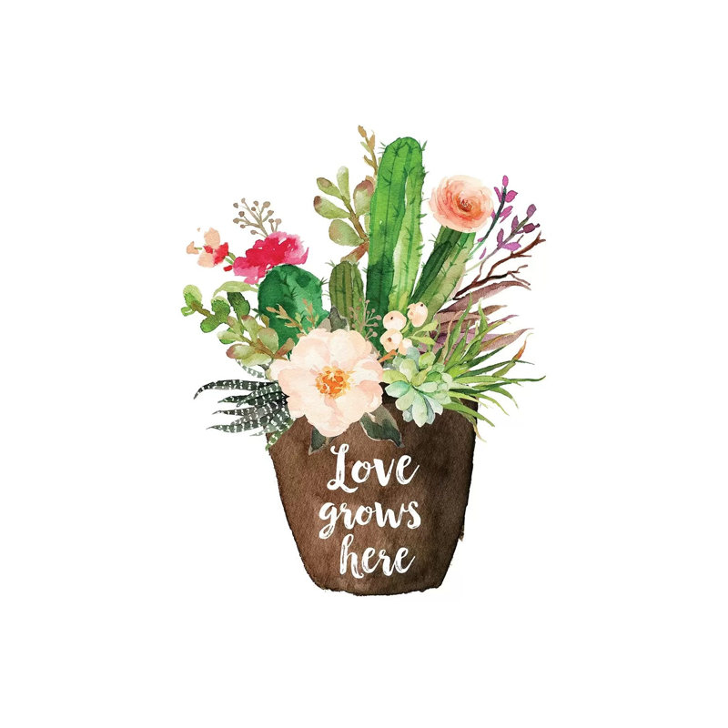 Love Grows Here - Painting on Canvas, 101.6cm H x 66.04cm W x 1.91cm D, Wrapped Canvas