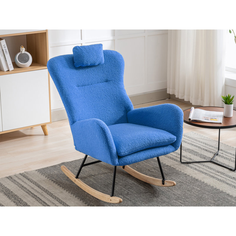 Chaise berçante, Mélange de polyester bleu