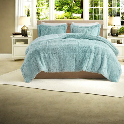 Soft Shaggy Faux Fur Bedding Sets, Contemporary Polyester Comforter For Home