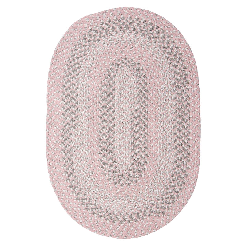 Tapis rose tressé à la main Westin, Ovale 2 pi x 3 pi