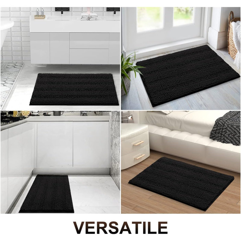 Tapis de bain Watervliet Chenille, Noir