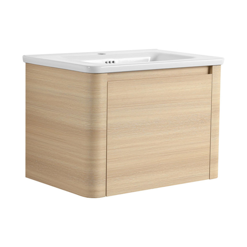 Meuble-lavabo mural avec lavabo en céramique blanche, 28"