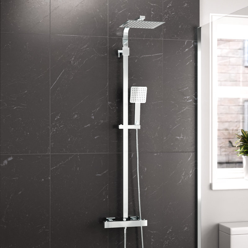 Culler Thermostatic Shower with Dual Shower Head, Silver