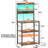5-Tier Kitchen Microwave Stand with Power Outlet & LED Lights - Coffee Bar Station with 6 S-Hooks - Spice/Pot/Pan Storage Rack - Free Standing Utility Shelf-175892813