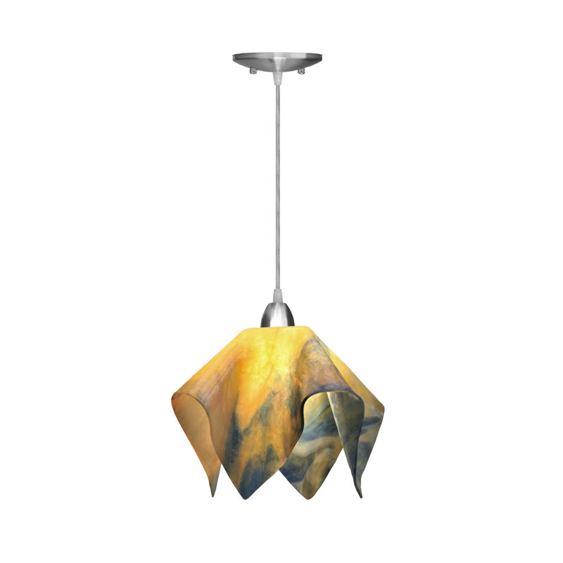 Amergin 1 - Light Unique/Statement Pendant, Large, Nickel, Strawflower