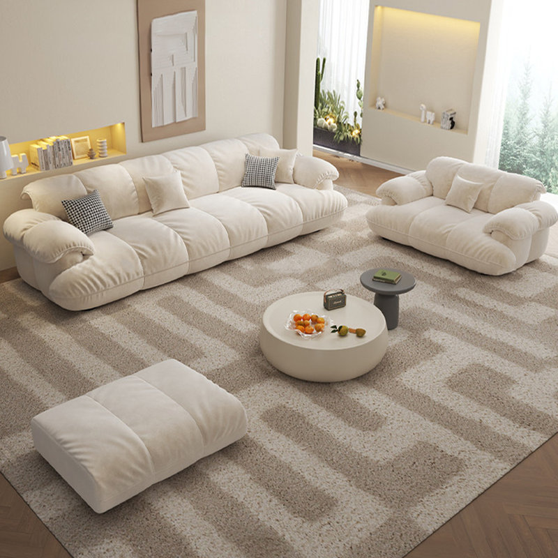 White Polyester 3 - Piece Living Room Set