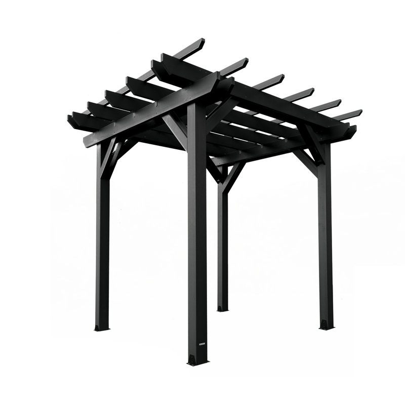 Bodhi Plastic Pergola, Black, 8 ft. W x 8 ft. D
