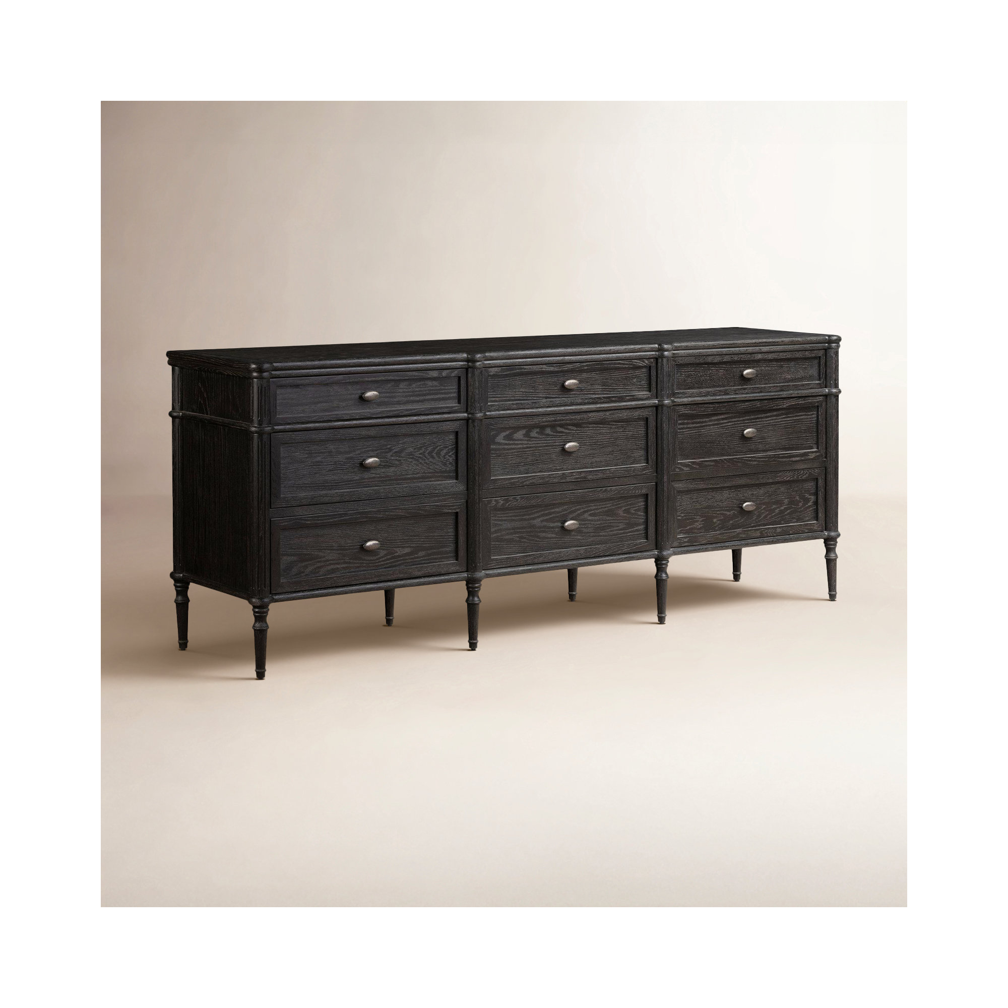Susie 9 - Drawer Dresser, Distressed Black
