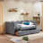 Gingham Daybed Storage Drawers USB Port Wave Shaped-319670740-319670697