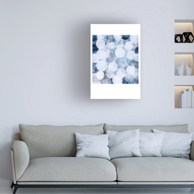 Blue Bubbles On Canvas by Louise Van Terheijden Print
