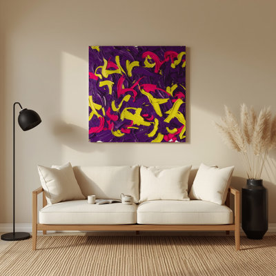 Neo Expressionism 57 Purple Metal Wall Art