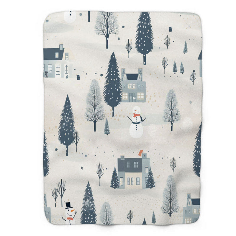 Icy Noel - couverture en sherpa de qualité supérieure 1 pièce, Grand lit