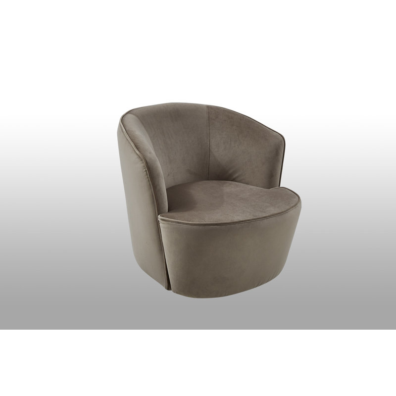 Fauteuil demi-tonneau en velours 29,5 po Eastpointe, Taupe