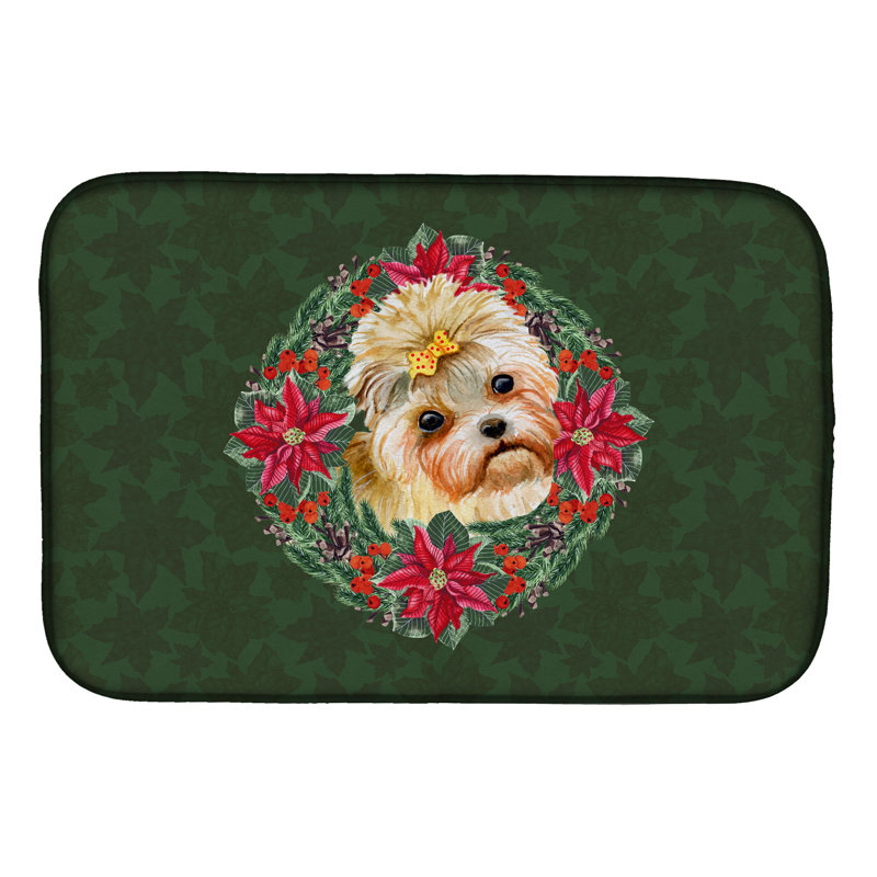 Tapis de séchage en couronne de poinsetta morkie