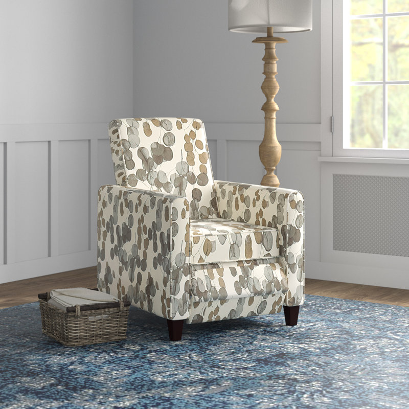 Upholstered Recliner, Abstract Leaf Fabric