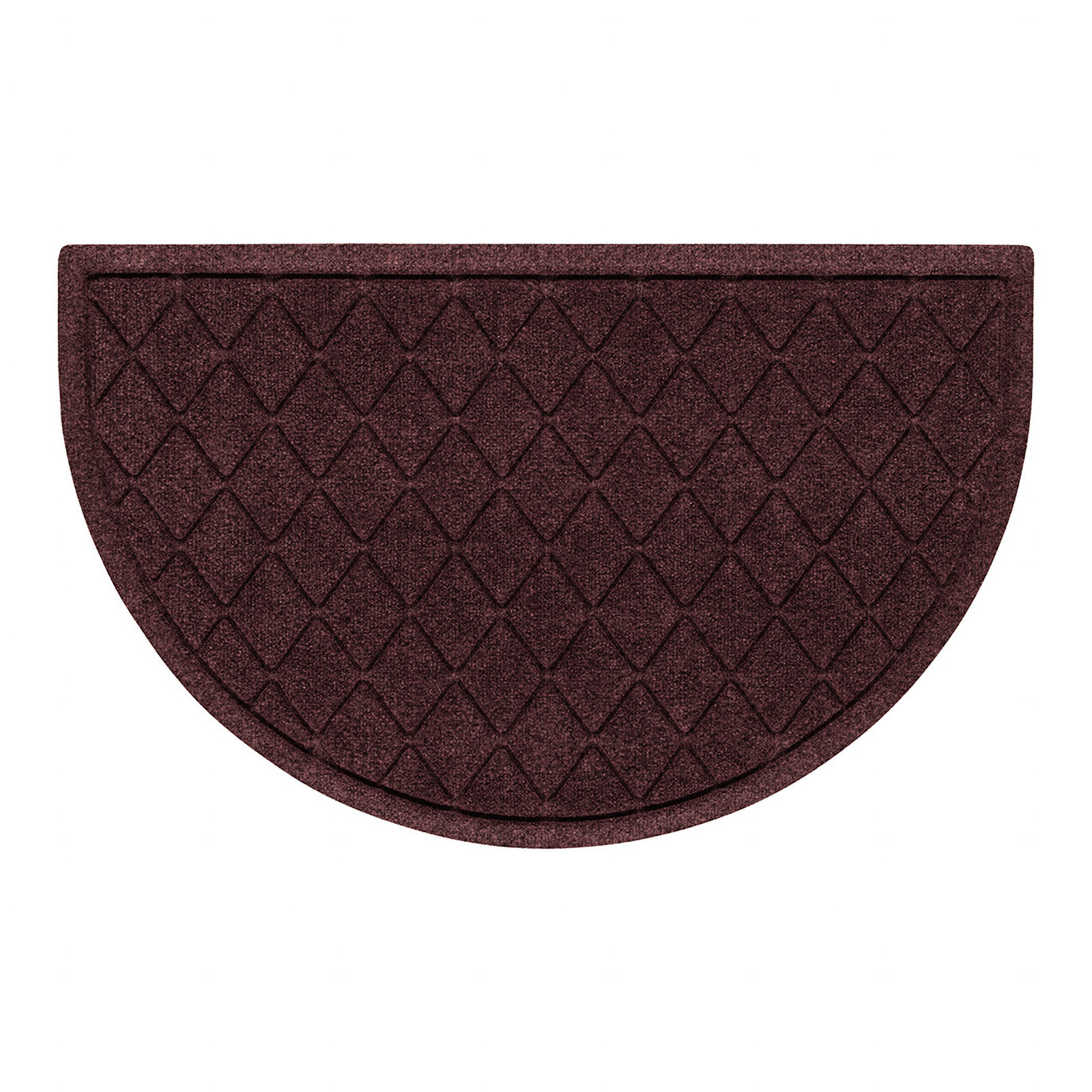 WaterHog Non-Slip Indoor/Outdoor Doormat, Bordeaux, Semi-Circle 24" x 39"