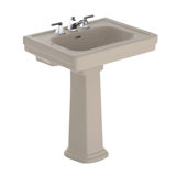 Promenade® 21" Tall Vitreous China Rectangular Pedestal Bathroom Sink with Overflow