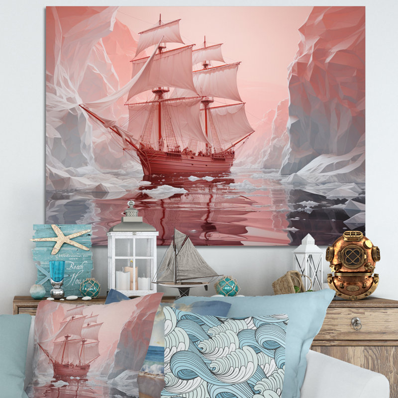 " Pink 0 Iceberg Frozen Wonder ", Toile tendue, 34" H x 44" W