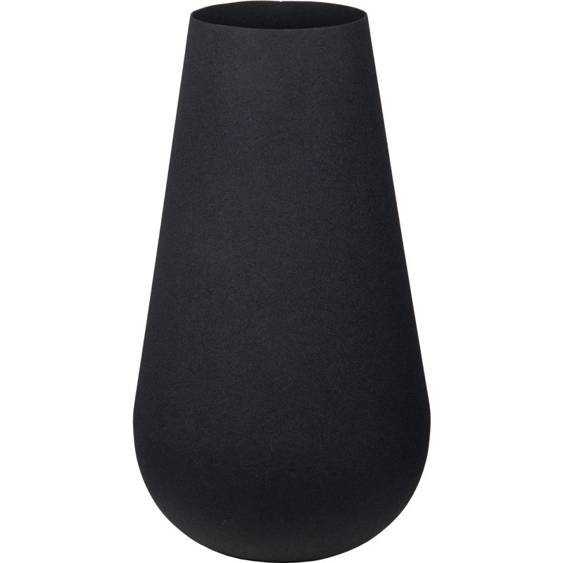 Matte Black 14'' Metal Table Vase