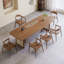 Table de salle à manger rectangulaire en bois massif brun-108222370