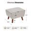 Repose-pieds rembourré moderne Kaya de 24 po-95622471