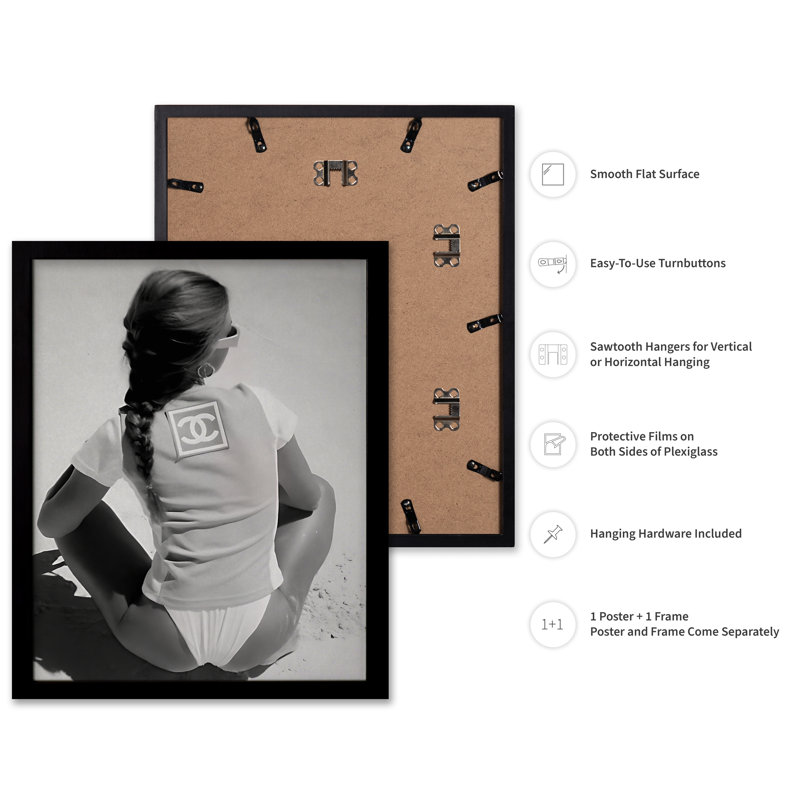 Lady in Bikini No1, Black Framed, Poster, 24"H x 32"W
