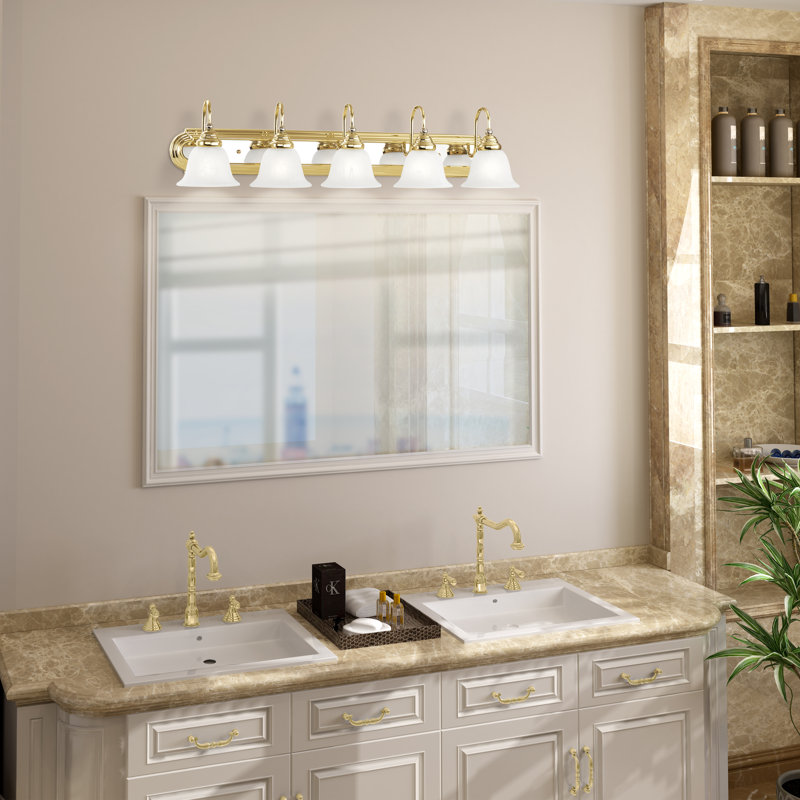 Forestport 5 - Light Dimmable Vanity Light, Brass/Chrome