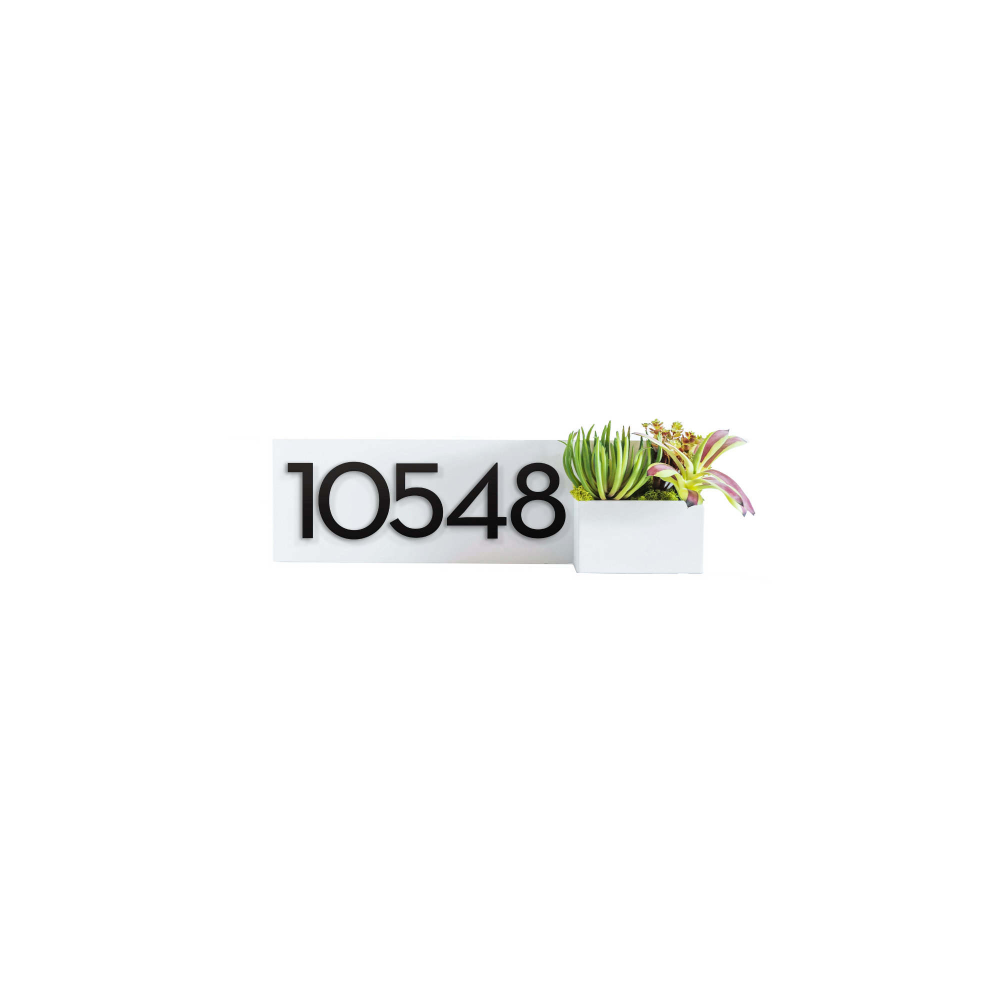 Vista View Wall Address Plaque, White, Black, Yes