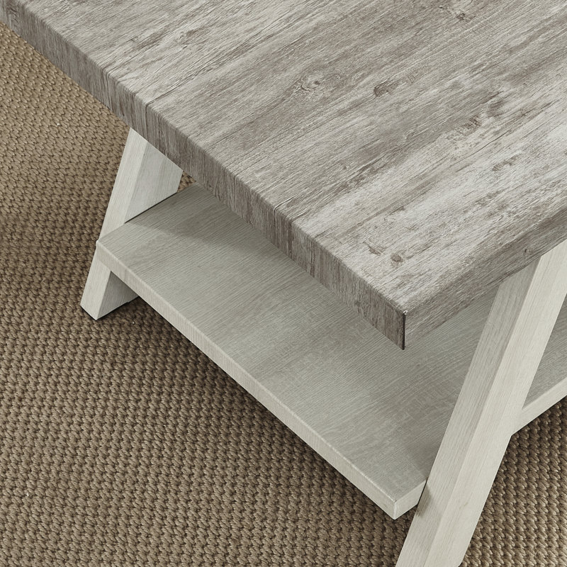 Angeleca End Table, Grey/Beige