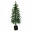 Sapin de Noël artificiel de style cèdre vert naturel, pré-illuminé, de 1,5 m (5 pi), en pot noir avec 8 modes d'éclairage