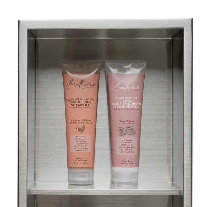 Niche de douche double en acier inoxydable, Acier inoxydable brossé