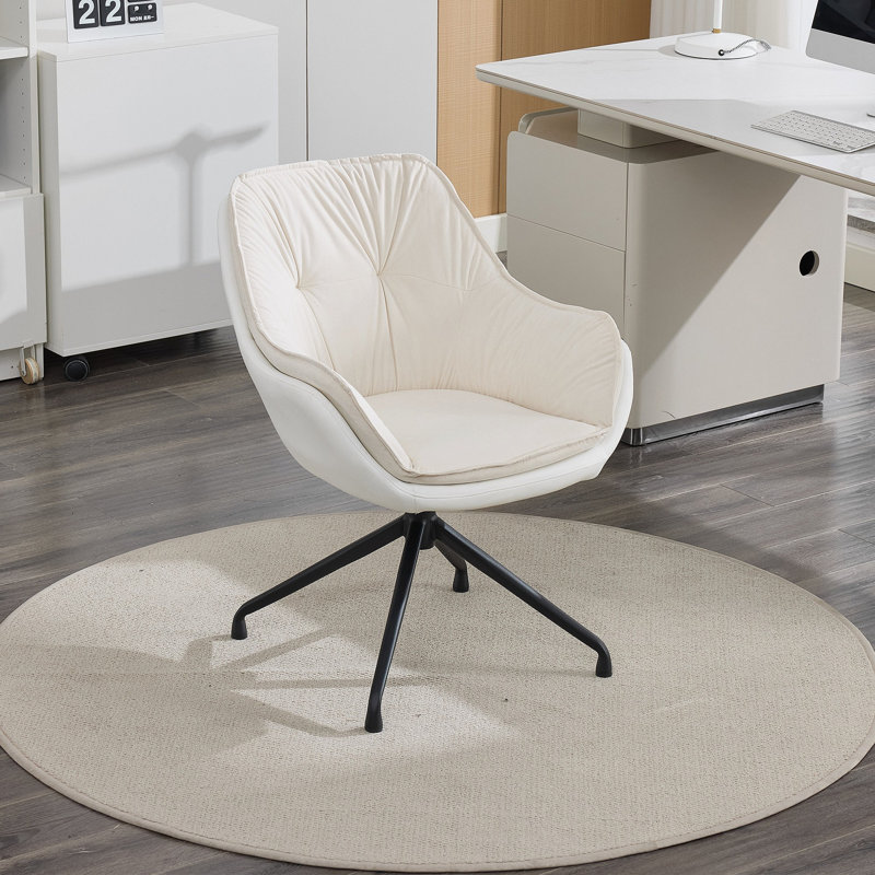 Fauteuil de bureau moderne en similicuir, fauteuil de bureau ergonomique avec dossier haut et fonctions réglables, Beige