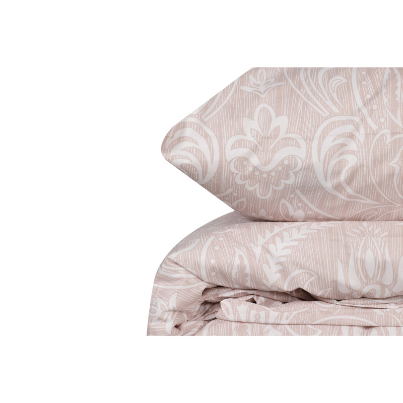 Ensemble de housse de courtepointe luxueuse 100% coton Ranforce, beige | Housse de couette et taie d'oreiller 23,6 po x 23,6 po | 145 fils, lavable à la machine, fermeture à boutons | Literie élégante pour les chambres confortables