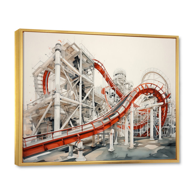 Rollercoaster Symphony II, H 16 po x l 32 po x P 1 po, Cadre flottant doré